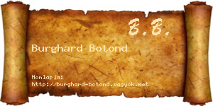 Burghard Botond névjegykártya